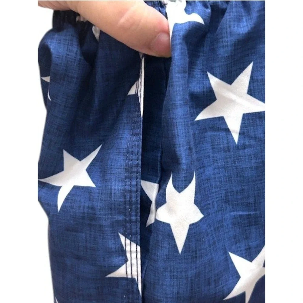 Kanu Surf Boy's Size S American Flag Swim Trunks Patriotic Stars‎ Stripes Shorts